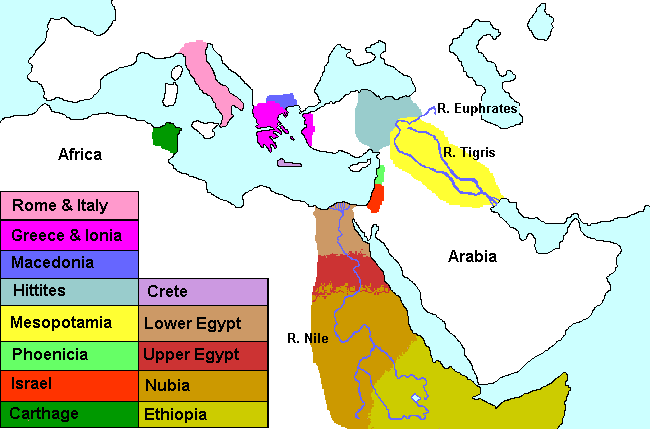 map of Middle East - regions
