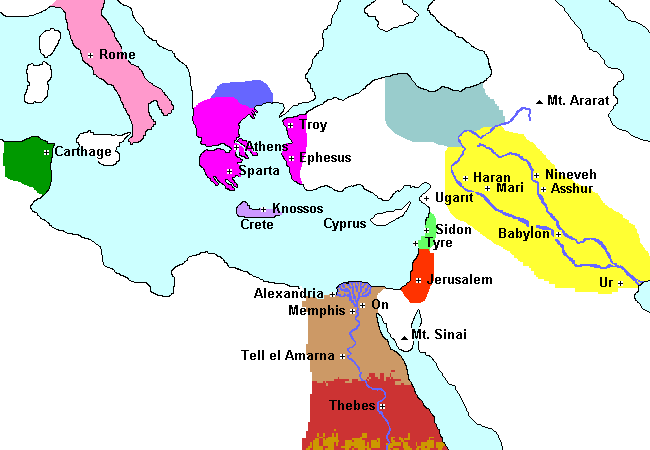 map of Middle East - towns