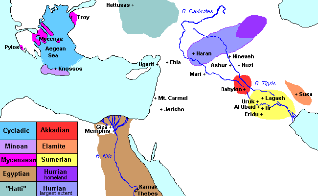 map of Middle East - City States