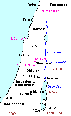 map of Canaan