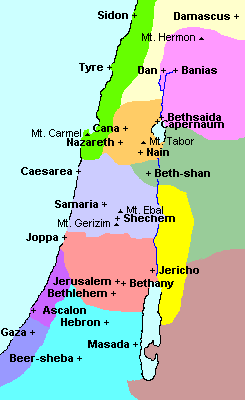 map of Israel - time of Jesus