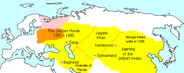 map of the Mongol Empire